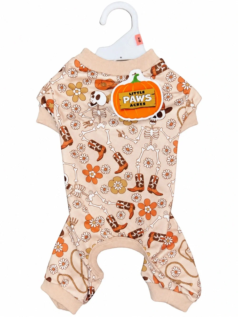 🆕 Little Paws Acres Halloween Skeleton Cowboy Dog Pajamas Size XS